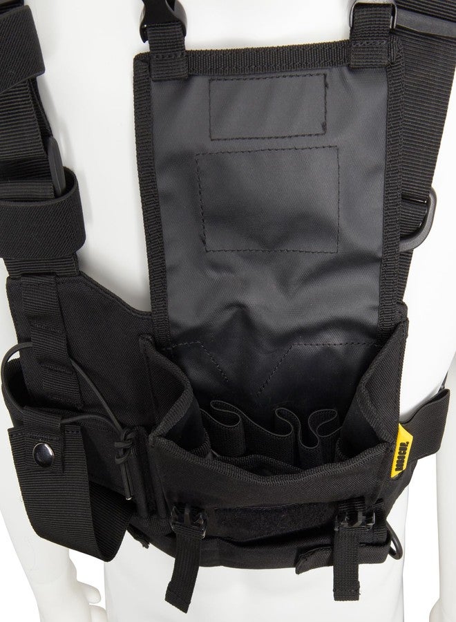 ROBOCUP Radio Chest Harness Vest - Adjustable Utility Organizer with Silent Buckle Closure - Full Size Ham Radio Pouch, Secure Fit, Work Gear with D-Rings, Reflective Safety Stripes, Hook & Loop Patch - Image 4