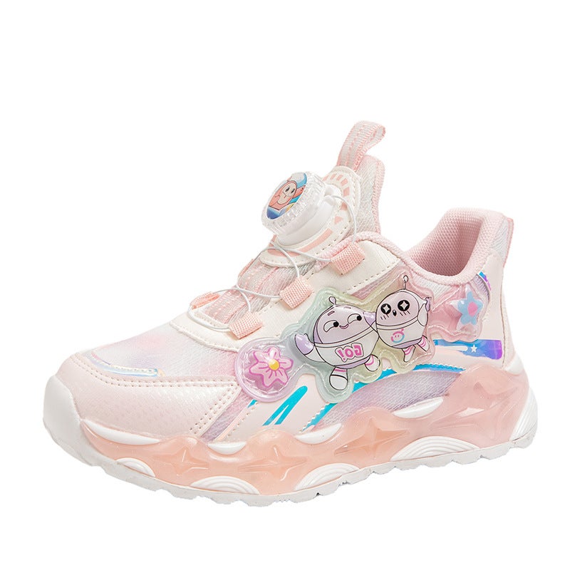 Shoes Children'S Leisure 2024 Breathable Soft Bottom New Sneaker Sneaker Girls' Light Flash Light - Image 1