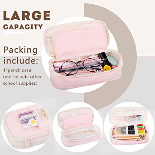 iSuperb Foldable Pencil Case Zipper Big Capacity Aesthetic Canvas Pencil Pouch Compartments Stationery Organizers Pen Bag for Kids Girls Boys Teen Child Student School Supplies Makeup Bags - Image 4