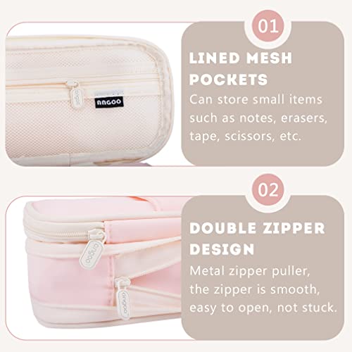 iSuperb Foldable Pencil Case Zipper Big Capacity Aesthetic Canvas Pencil Pouch Compartments Stationery Organizers Pen Bag for Kids Girls Boys Teen Child Student School Supplies Makeup Bags - Image 5