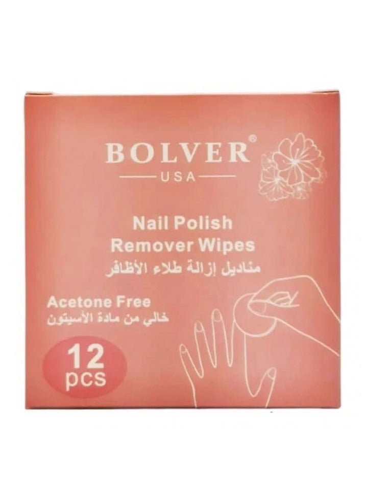 بولفر مناديل ازالة المناكير خالية من مادة الاسيتون - 12 حبة