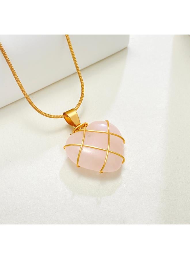 Barbie Necklace Girl Pink Crystal Opal Girlfriends Gift Barbie Same Necklace Cute Heart-shaped Clavicle Chain 