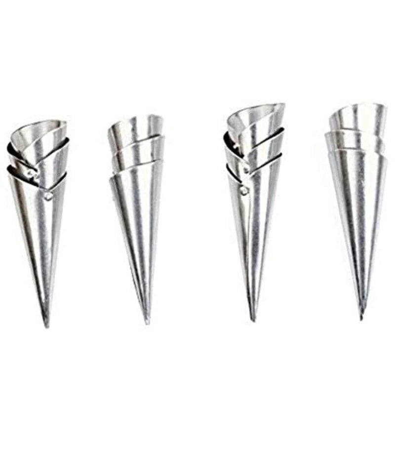Choco Decor Aluminum Conical Spiral Baking Cone, 11 x 4 cm, Silver, Pack of 12 - Image 3