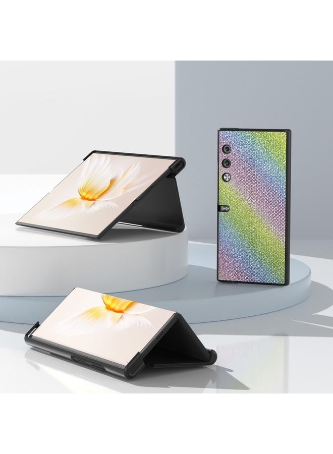 اس-توب جراب محفظة لهاتف Honor V من ABEEL Diamond Series، جراب هاتف PU بحافة سوداء - Image 4