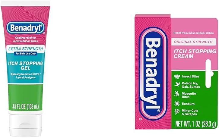 Benadryl باكج جل وكريم بنادريل المضاد للحكة مع مسكن لآلام اللبلاب السام لآلام الهواء الطلق 3 منتجات - Image 1