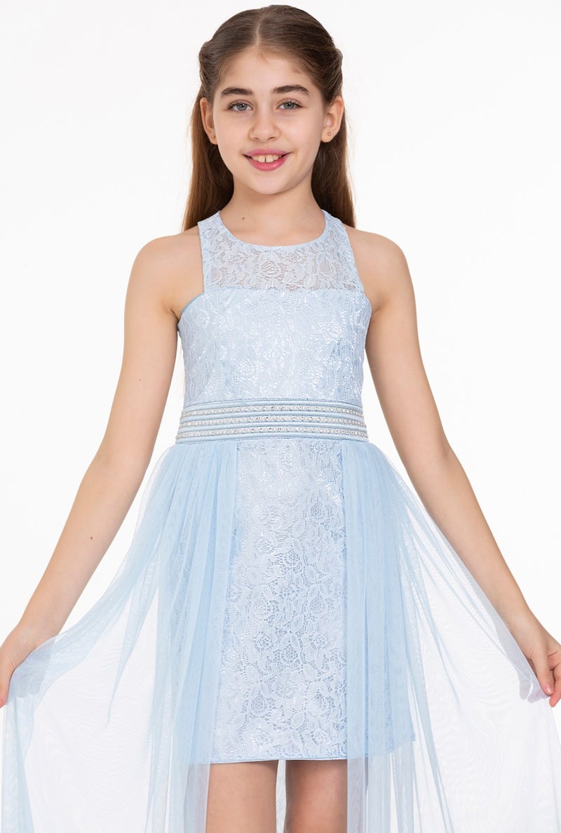 Ahengim AHENGİM GIRL CHILDREN'S EVENING DRESS GIRL'S PEARL STONE TULLE GIRL'S EVENING DRESS AK2229  - Image 5