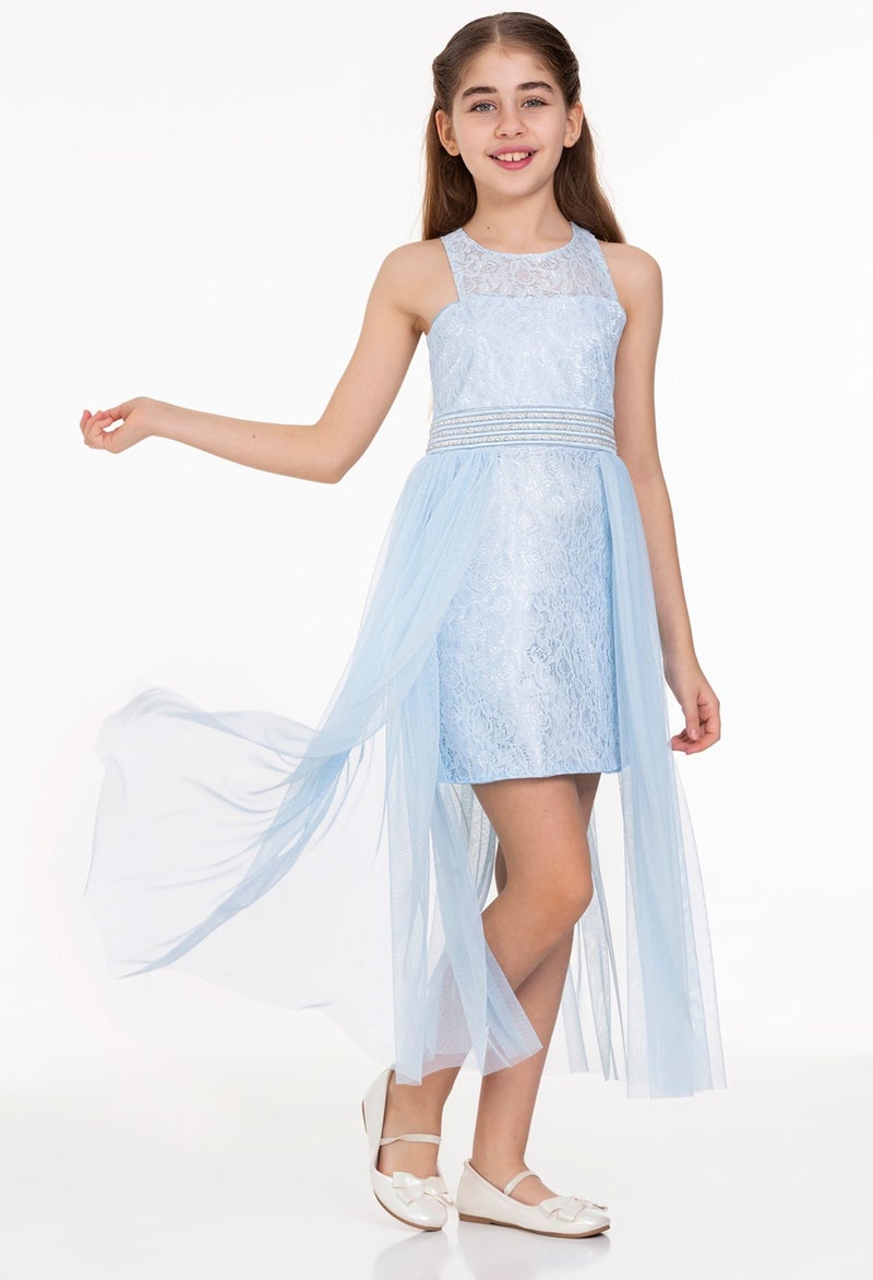 Ahengim AHENGİM GIRL CHILDREN'S EVENING DRESS GIRL'S PEARL STONE TULLE GIRL'S EVENING DRESS AK2229  - Image 2