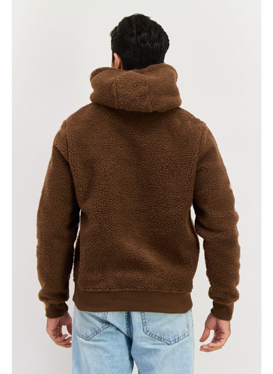 Night Addict - Men Textured Soft Shell Jacket, Chocolate Brown - Image 1