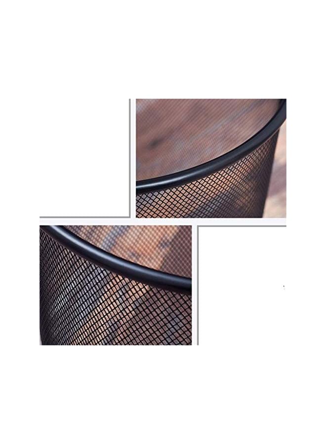 Zaboon Trash Can Circular Mesh Bin Waste Paper Basket，Trash Can Circular Metal Mesh Waste Paper Bin Lightweight Black Color : Black - Image 3
