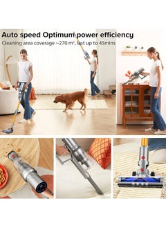 Airbot Cordless Vacuum Cleaner,4 in 1 Vacuum Cleaner with LED Display,Brushless Motor 27Kpa Powerful Suction, Lightweight Handheld Vacuum for Hard Floor Carpet  - Image 3