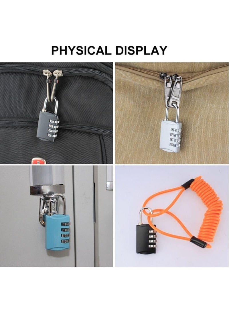 دايتويز قفل أمتعة سفر آمن بثلاثة أرقام مع كابل فولاذي مضاد للسرقة - متين للاستخدام في حقائب السفر، وحقائب الظهر، والأدراج، والخزائن، وخزائن الصالات الرياضية، وصناديق الأدوات، ولحماية المنزل والمكتب - Image 5