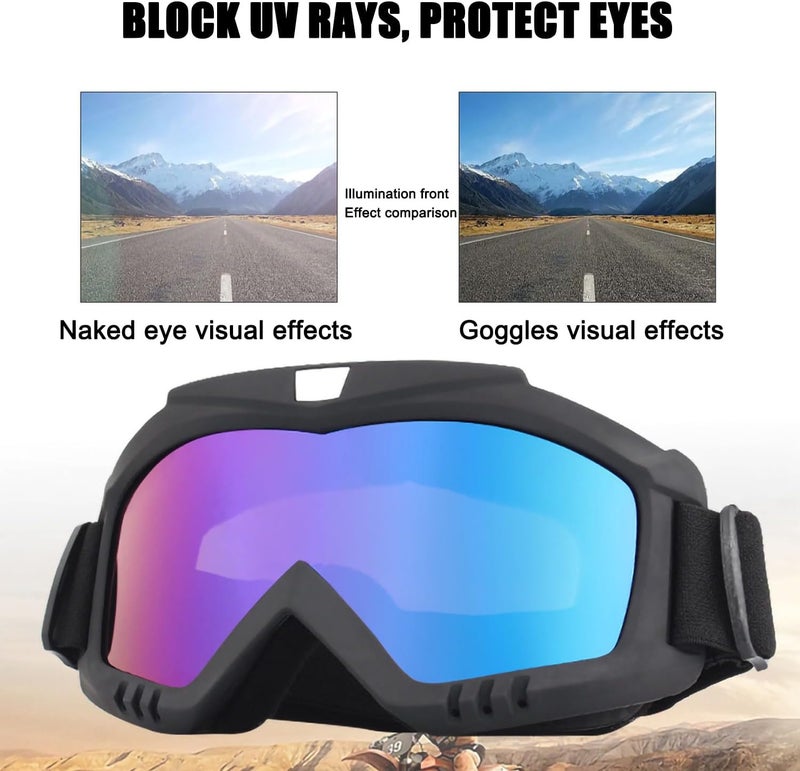 VJK Motorcycle Goggles with Removable Face Mask - Windproof and Anti-Fog for Outdoor Activities - Image 4