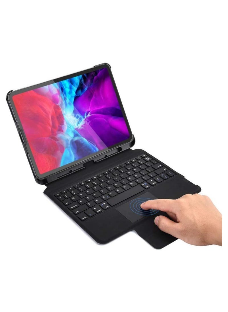 Detachable Wireless Keyboard Case with Touch Pad for iPad Pro 11" (2022/2021/2020/2018), Slim Shell Smart Protected Keyboard Case with Apple Pencil Holder support Charging