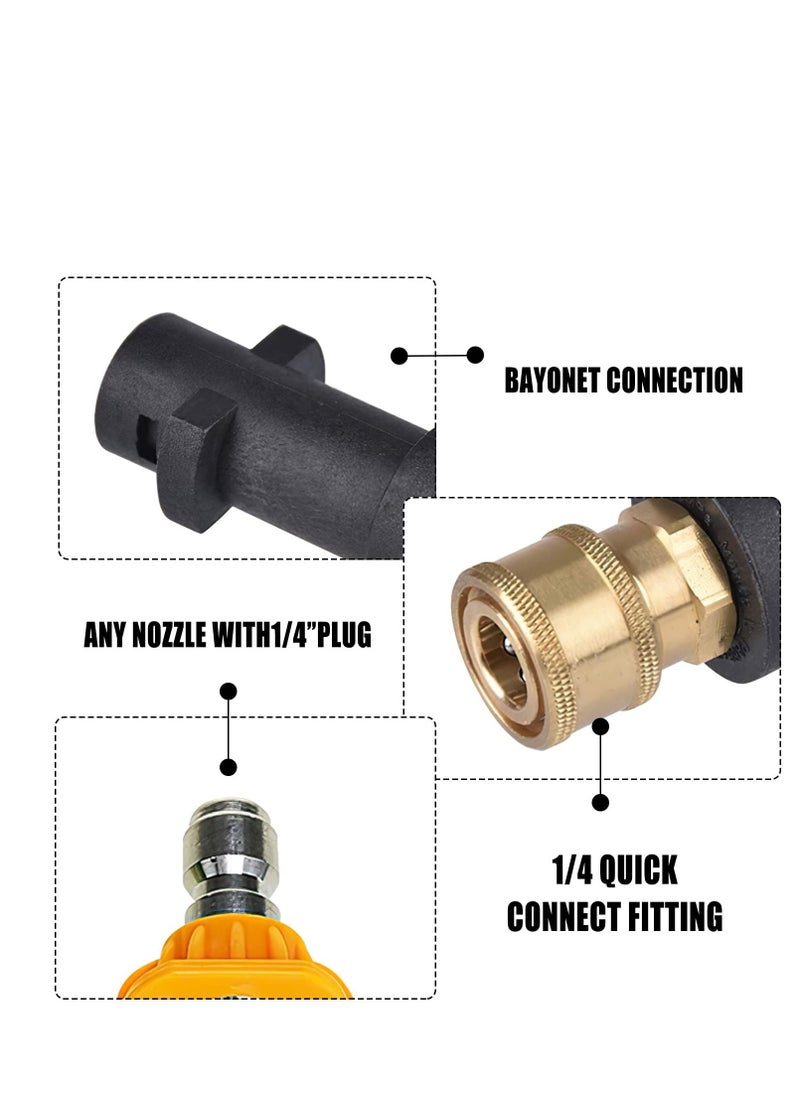Y&D - Pressure Washer Adapter, Quick Connect Adapter with 5 Power Nozzle Tips Multiple Degrees, 1/4'' Female Fitting, for Karcher K Series K2 K3 K4 K5 K6 K7 - Image 1
