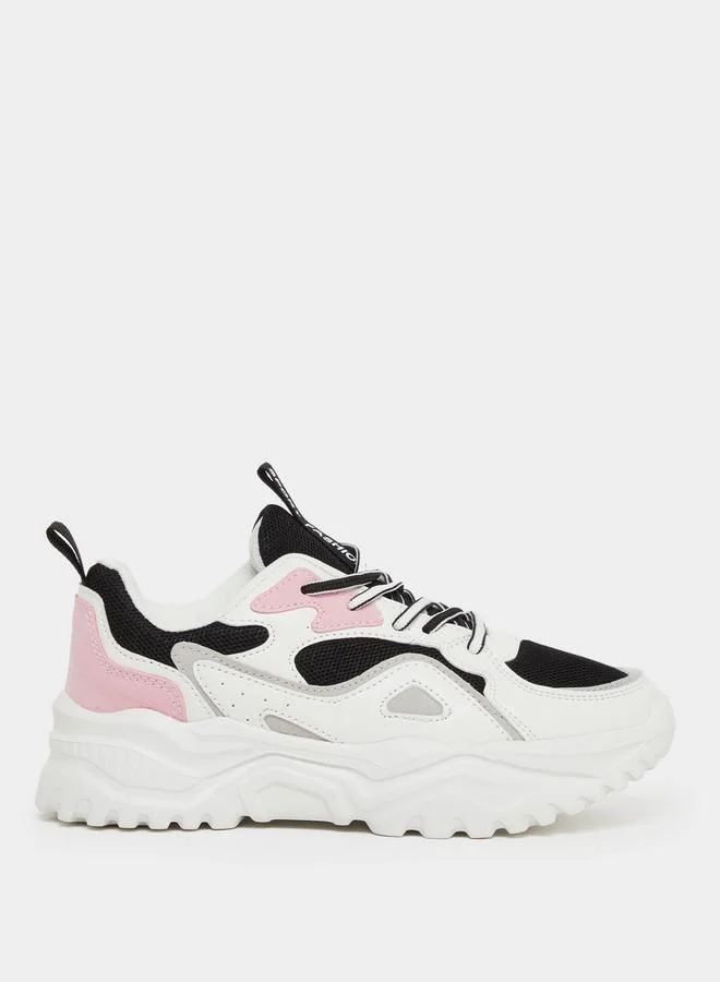 ستايلي Styli Chunky Sole Lace Up Sneakers