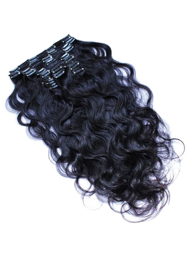 NIBEMINENT Clip In Natural Human Hair Extension Black 24inch - Image 2