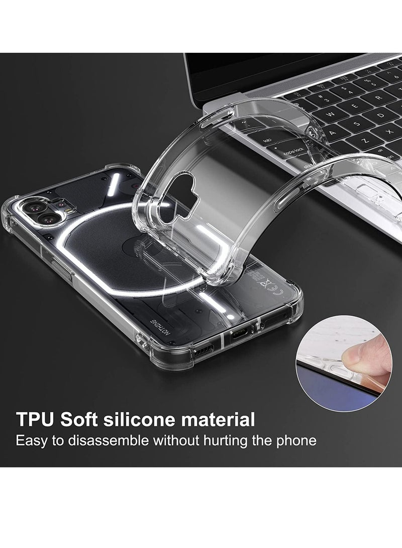 vesus Nothing Phone 1 Clear Case 2022, Soft Slim Cover Transparent Flexible TPU Back Hard PC Frame Bumper Reinforced Corners Shell Lightweight Shockproof - Image 3