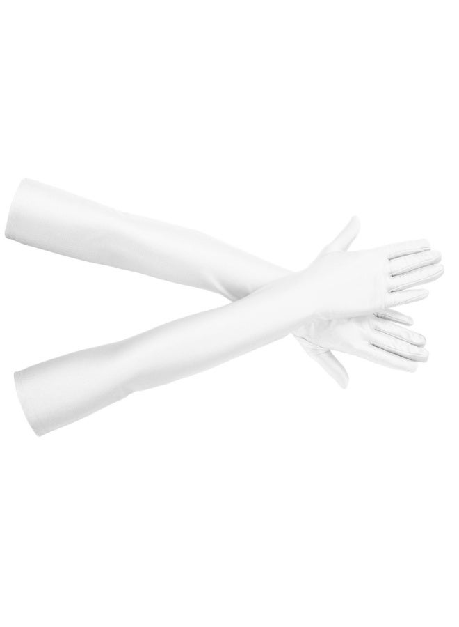 1 Pair Long Women’s Gloves Elbow Length Flapper Gloves Finger Opera Evening Party Gloves, Bridal Gloves Wedding Summer Drive Driving Gloves for Women,Girls or Ladies - Image 3