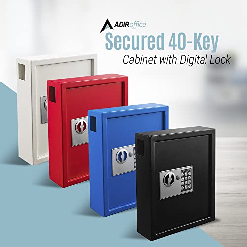 Adiroffice Key Holder Wall Mount - 40-keys Lock Box with Code, Key Cabinet Wall Mount, Valet Parking Key Box, Car Dealer Key Cabinet - Space Saving Locking Key Box Wall Mount with Digital Lock - Image 3
