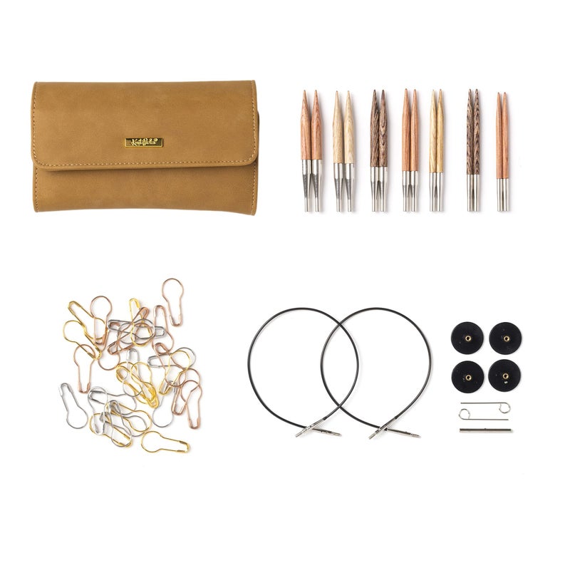 KnitPicks Knit Picks Options Wood Short Interchangeable Knitting Needle Set with Case and Stitch Markers Claudette Short - Image 2