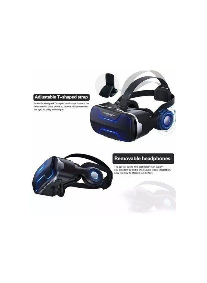 VR SHINECON VR Headset-Virtual Reality VR Helmets 3D Glasses Lightweight and Adjustable VR Goggles for TV Movies Video Games Support 5-7 inch-G02 Brand: AEVRG - Image 2