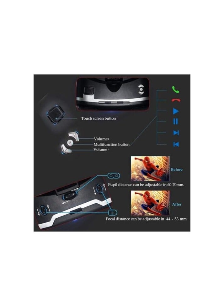 VR SHINECON VR Headset-Virtual Reality VR Helmets 3D Glasses Lightweight and Adjustable VR Goggles for TV Movies Video Games Support 5-7 inch-G02 Brand: AEVRG - Image 3