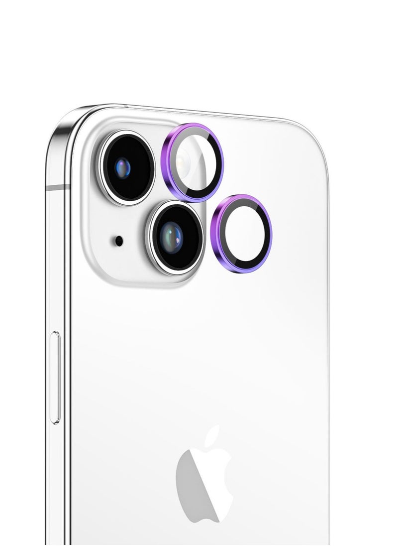 AMAZINGthing Supreme Tempered Glass for iPhone 15 and iPhone 15 PLUS Camera Lens Protector Aluminum AR Lens Defender - Symphony Purple  - Image 1