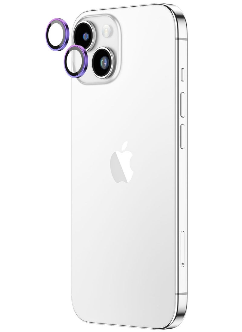 AMAZINGthing Supreme Tempered Glass for iPhone 15 and iPhone 15 PLUS Camera Lens Protector Aluminum AR Lens Defender - Symphony Purple  - Image 4