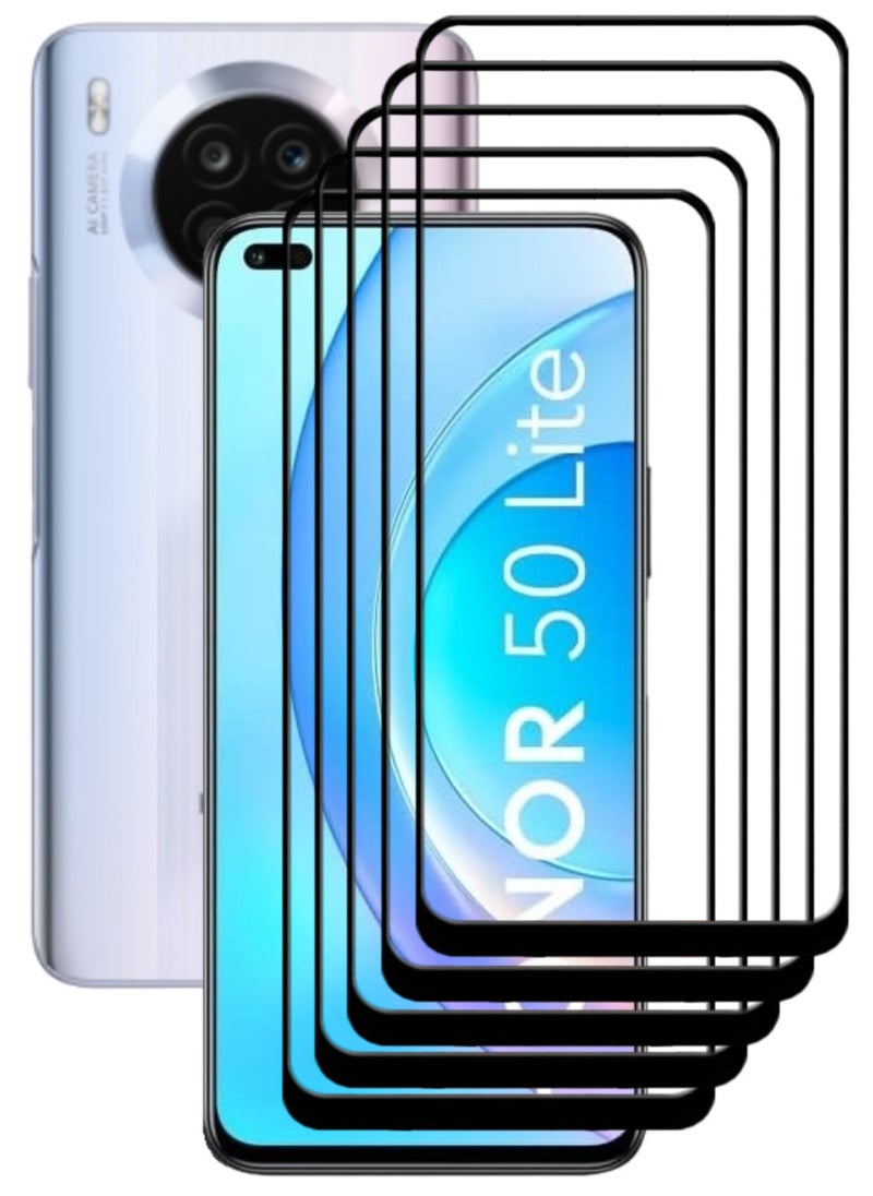ACLIX 5 Pieces Antistatic ESD Dustproof Premium Quality High Definition Tempered Glass Screen Protector Designed For Honor 50 Lite - Image 1