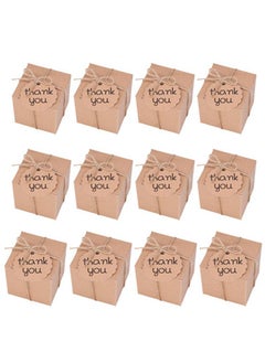 Y&D 50pcs Small Candy Boxes,Travel Suitcase Favor Boxes with Burlap Twine, Mini Vintage Kraft Candy Favor Boxes Gift Bags for Wedding Bridal Shower Travel Theme Party Supplies Party Rustic Candy Boxes  - Image 4