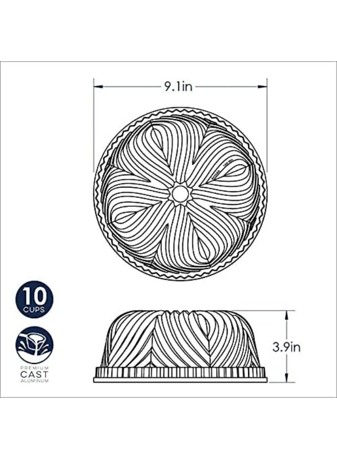 Nordic Ware Bavaria Bundt Pan, 10-Cup, Graphite - Image 1