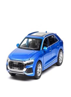 CHE ZHI 1:32 Audi Q8, Alloy Metal Pull Back Die-Cast Car Scale Model Pullback, with Sound Light Mini Auto Toy - Best Gifts Toys (Blue)  - Image 1