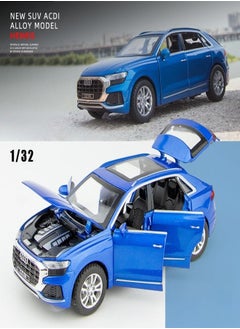 CHE ZHI 1:32 Audi Q8, Alloy Metal Pull Back Die-Cast Car Scale Model Pullback, with Sound Light Mini Auto Toy - Best Gifts Toys (Blue)  - Image 5