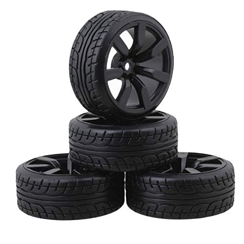 Share Goo 4Pcs ShareGoo OD62mm Hard Plastic RC Drift Car Tires Wheel Rims 12mm Hex Tyre Compatible with Traxxas HSP Tamiya HPI Kyosho 110 Drift Drifting RC Car - Image 1