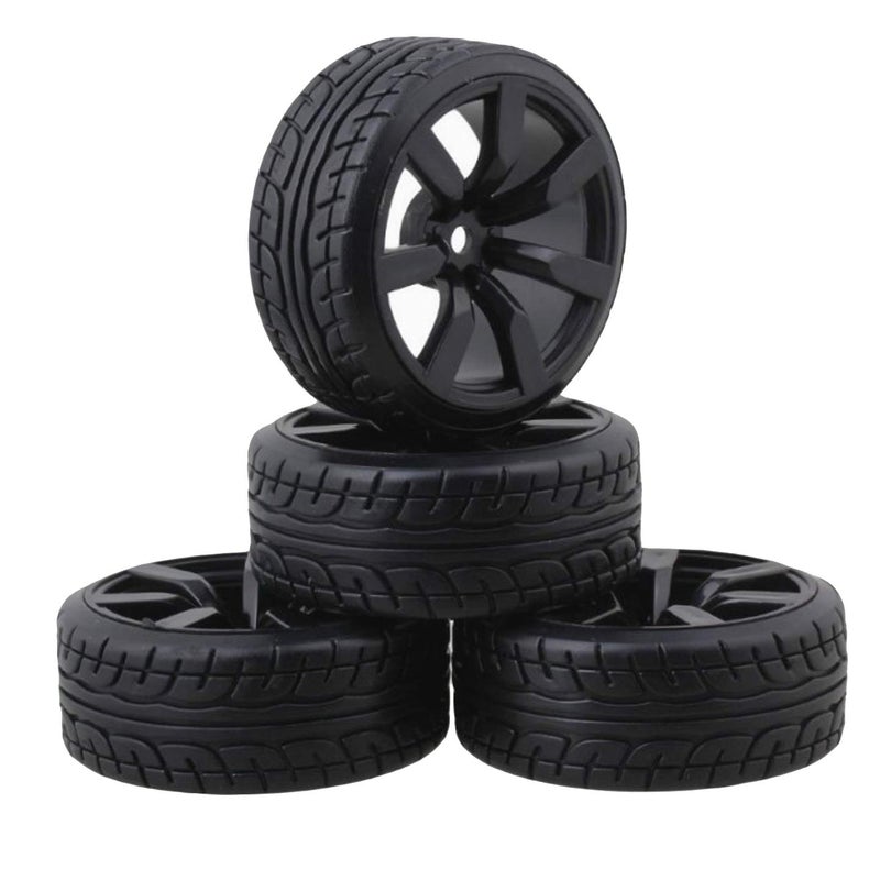 Share Goo 4Pcs ShareGoo OD62mm Hard Plastic RC Drift Car Tires Wheel Rims 12mm Hex Tyre Compatible with Traxxas HSP Tamiya HPI Kyosho 110 Drift Drifting RC Car - Image 2
