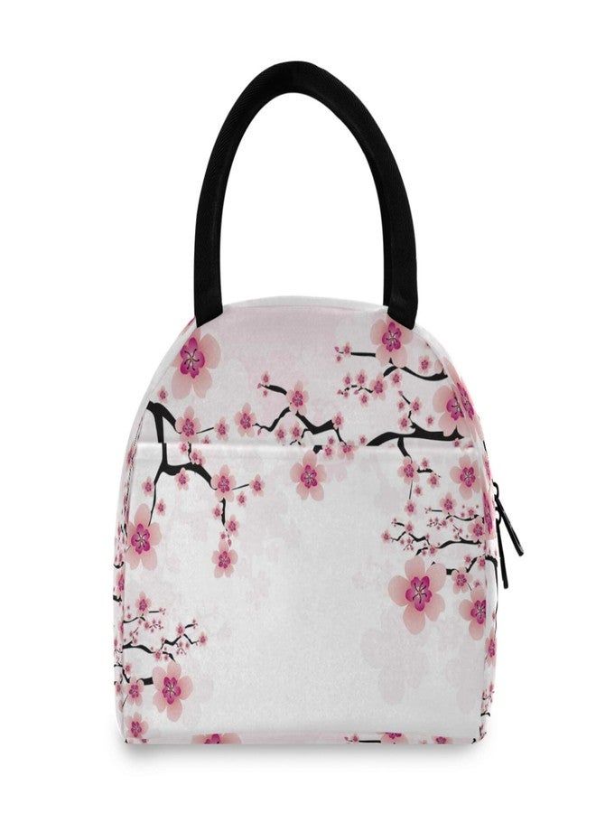 ZZKKO Abstract Cherry Blossom Lunch Bag Box Tote Organizer Lunch Container Insulated Zipper Meal Prep Cooler Handbag For Women Men Home School Office Outdoor Use - Image 2