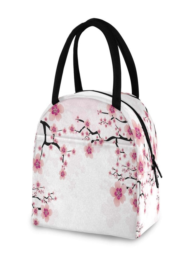 ZZKKO Abstract Cherry Blossom Lunch Bag Box Tote Organizer Lunch Container Insulated Zipper Meal Prep Cooler Handbag For Women Men Home School Office Outdoor Use - Image 1