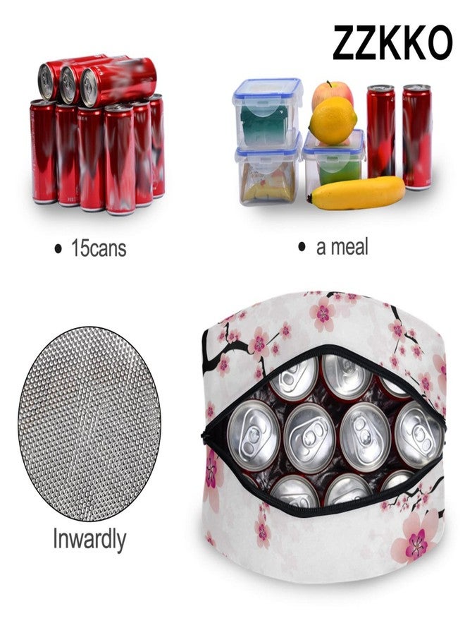 ZZKKO Abstract Cherry Blossom Lunch Bag Box Tote Organizer Lunch Container Insulated Zipper Meal Prep Cooler Handbag For Women Men Home School Office Outdoor Use - Image 5