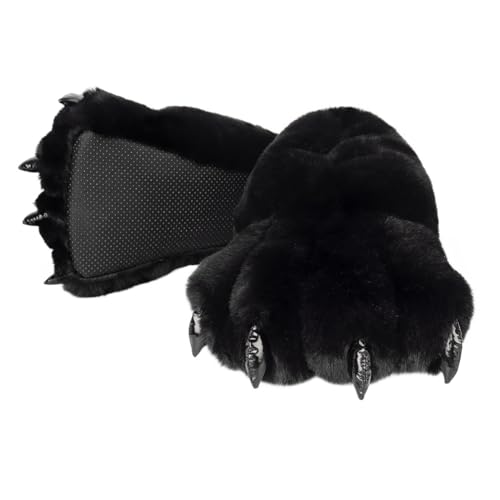 QinRuan Adult Monster Paw Slippers, Fuzzy Animal Claw Comfortable Warm Plush Bear Paw Shoes - Image 1