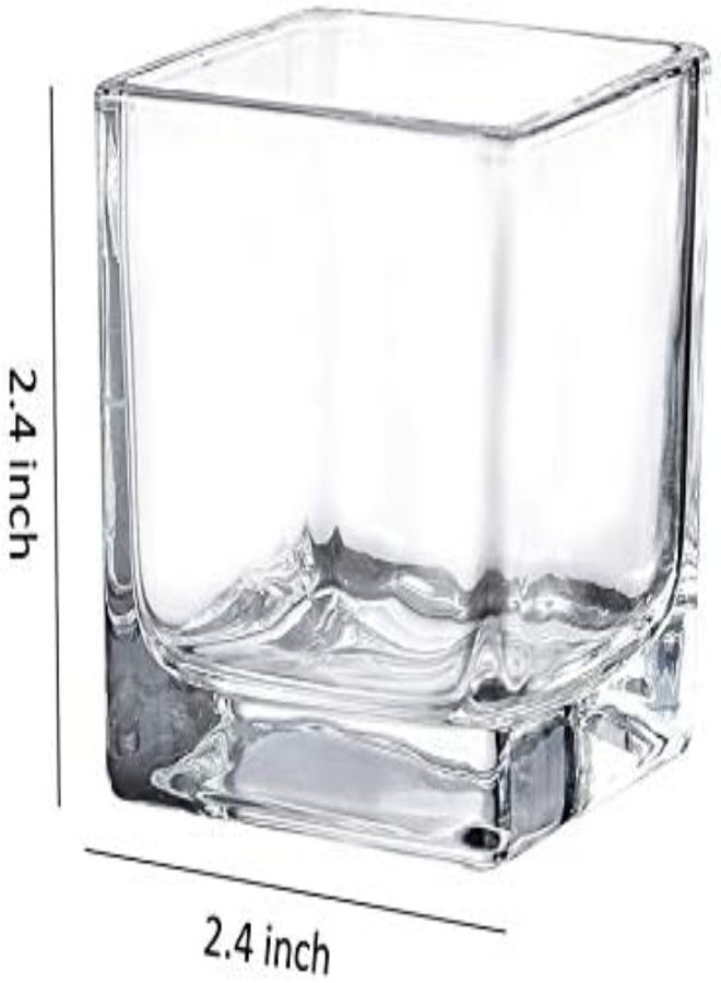 AKDC Square Glass Cube Vase And Candle Holder 2.5" Set Of 6 (6Pcs Pack, 2.5 Inch) - Image 1