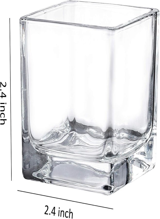 AKDC Square Glass Cube Vase And Candle Holder 2.5" Set Of 6 (6Pcs Pack, 2.5 Inch) - Image 4