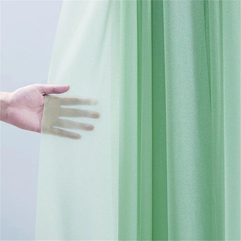 Wedding Arch Sheer Drapes Weddings Party Tulle Fabric Backdrops Chiffon Curtains Decor for Backdrop(Brown,75X1000cm 2pc) - Image 2
