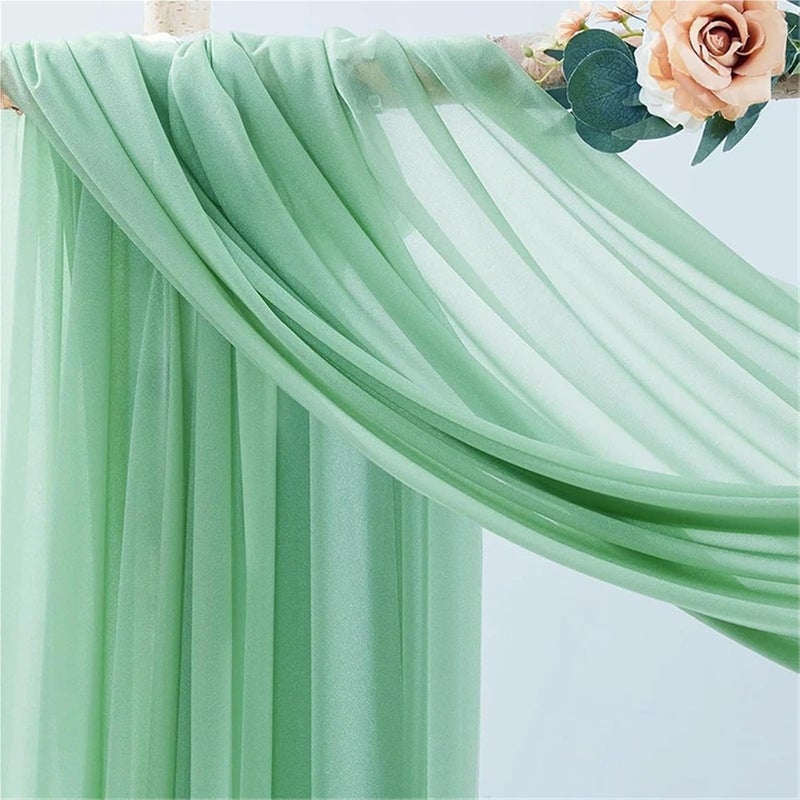 Wedding Arch Sheer Drapes Weddings Party Tulle Fabric Backdrops Chiffon Curtains Decor for Backdrop(Brown,75X1000cm 2pc) - Image 4
