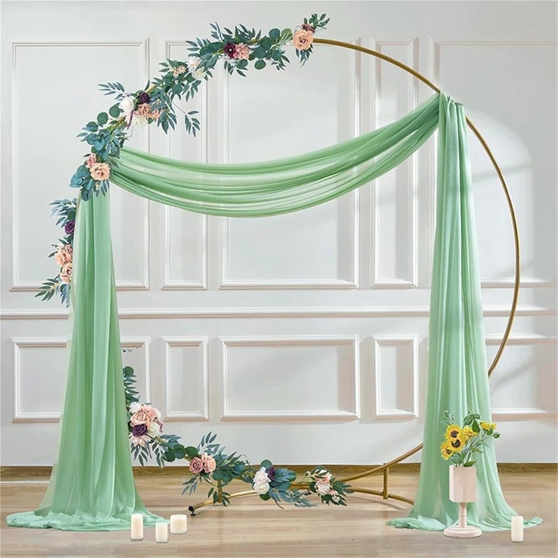 Wedding Arch Sheer Drapes Weddings Party Tulle Fabric Backdrops Chiffon Curtains Decor for Backdrop(Brown,75X1000cm 2pc) - Image 3