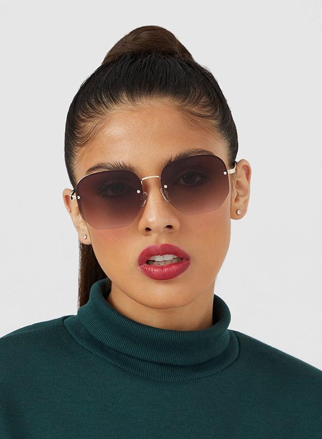 بلاك أوت نظارة شمسية نينا  للجنسين سداسية بحماية  ذهبي بني - Image 3