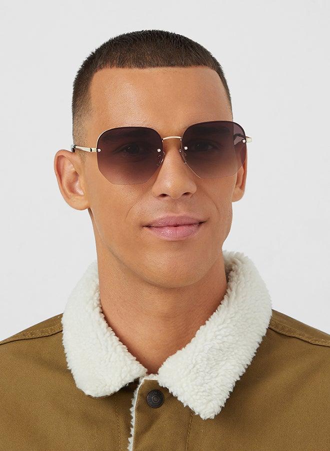 بلاك أوت نظارة شمسية نينا  للجنسين سداسية بحماية  ذهبي بني - Image 5