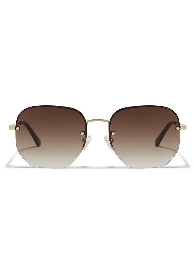 Blackout BlackOut NINA II,Unisex Sunglasses, Hexagon Sunglasses, UV Protection: UV400 (Gold,Brown)