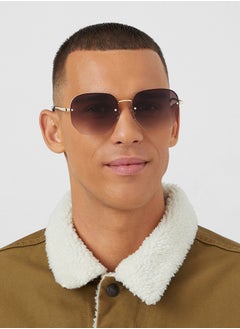 Blackout BlackOut NINA II,Unisex Sunglasses, Hexagon Sunglasses, UV Protection: UV400 (Gold,Brown)  - Image 5