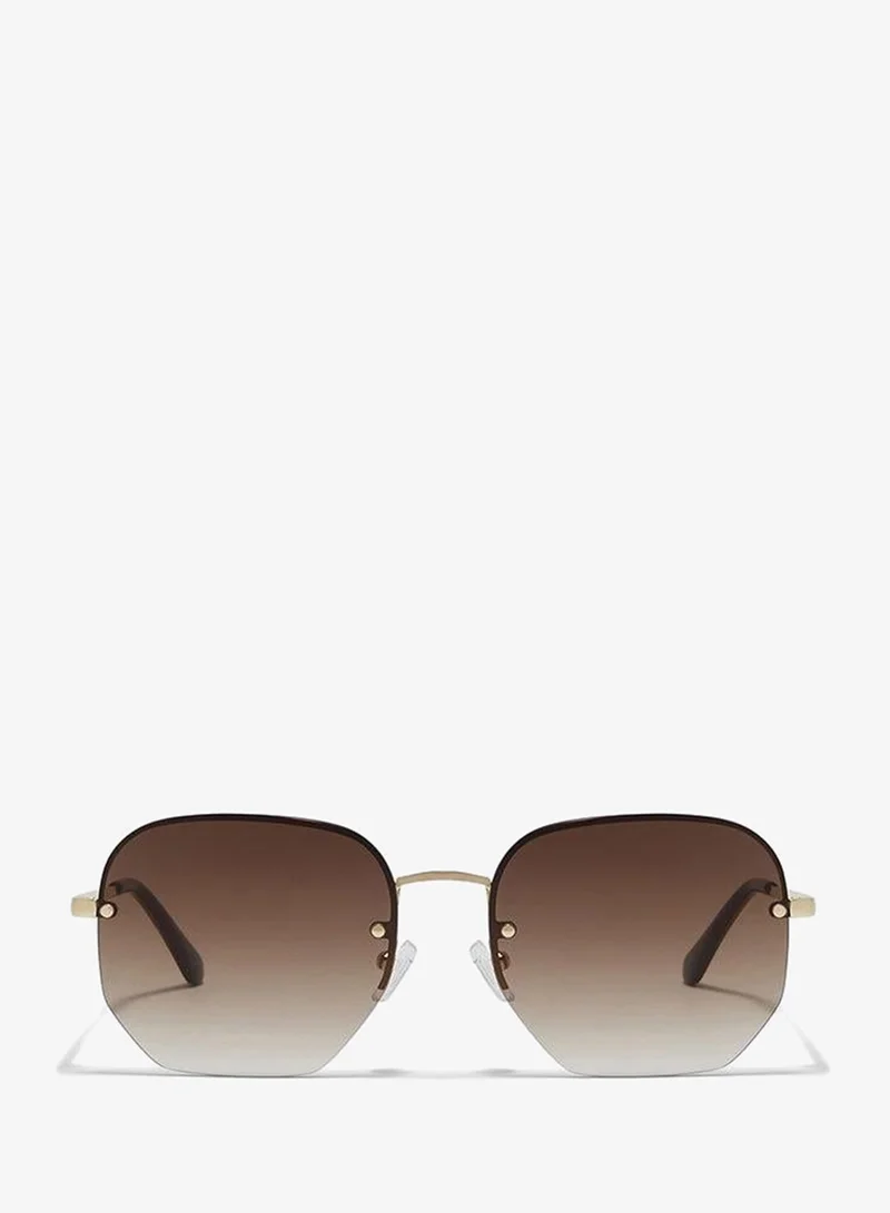 Blackout BlackOut NINA II,Unisex Sunglasses, Hexagon Sunglasses, UV Protection: UV400 (Gold,Brown)