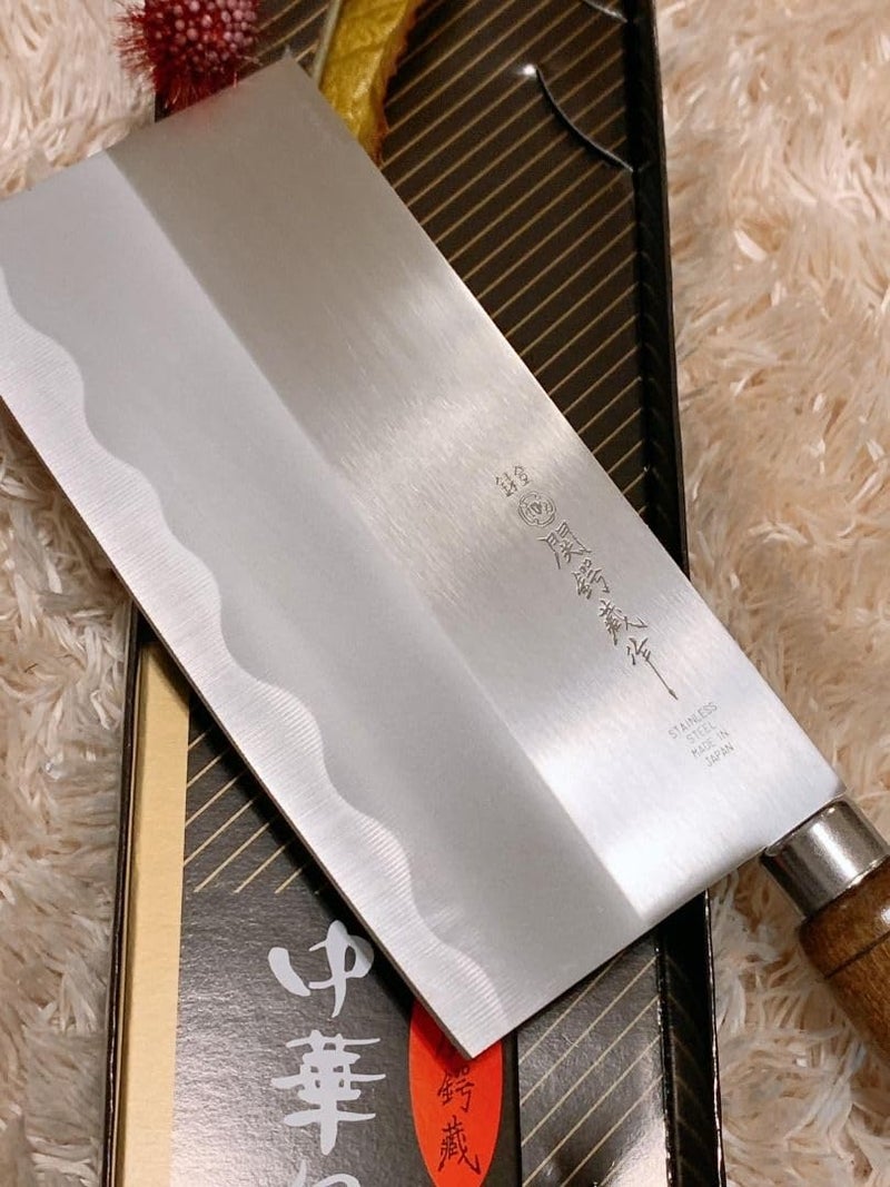 JapanBargain JapanBargain 1564, Chinese Chopping Knife Japanese Butcher Knife High Carbon Stainless Steel Kitchen Cleaver chef knives with Wooden Handle for Home and Restaurant, Made in Japan  - Image 2
